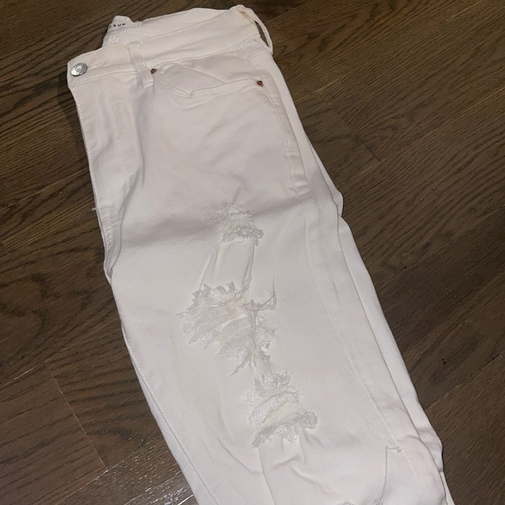 Pacsun white jeans with rips worn once!!!